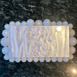 White acrylic bubble clutch